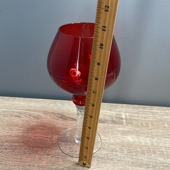 Elegant Red Glass Goblet Candle Holder - Picture 6 of 8